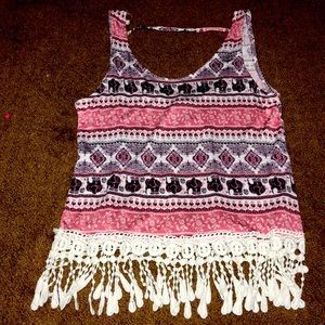 Elephant tank Rue 21 Medium cute EUC